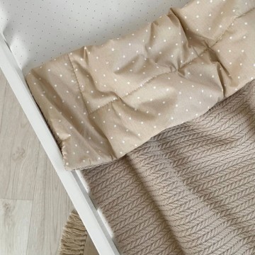 Păturica pentru bebeluși din bumbac și material tricotat Sonya beige